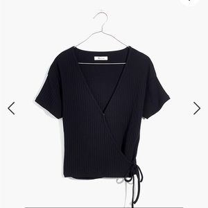 Madewell Ribbed Wrap Crop Top Size S